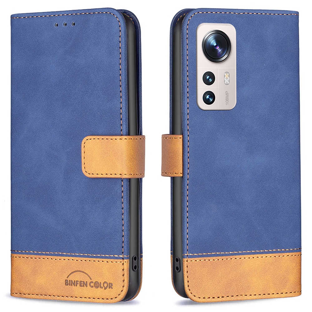 

Binfen Farbe Für Xiaomi 12 Lite BF Leder Serie-7 Flip Wallet Hülle Style 11 Haut Touch Matte PU Leder Viewing Ständer Spleißabdeckung - Blau, Xiaomi 12 Lite 5G