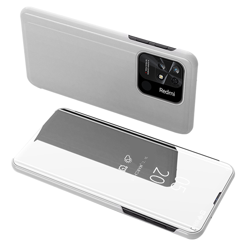 

Für Xiaomi Redmi 10C Ansicht Fenster Stehpublik - Silber-, Xiaomi Redmi 10C 4G