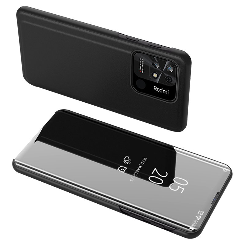 

Für Xiaomi Redmi 10C Ansicht Fenster Stehpublik - Schwarz, Xiaomi Redmi 10C 4G