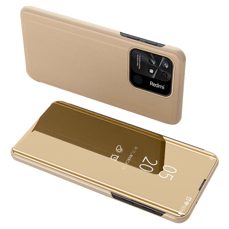 

Für Xiaomi Redmi 10C Ansicht Fenster Stehpublik - Gold, Xiaomi Redmi 10C 4G