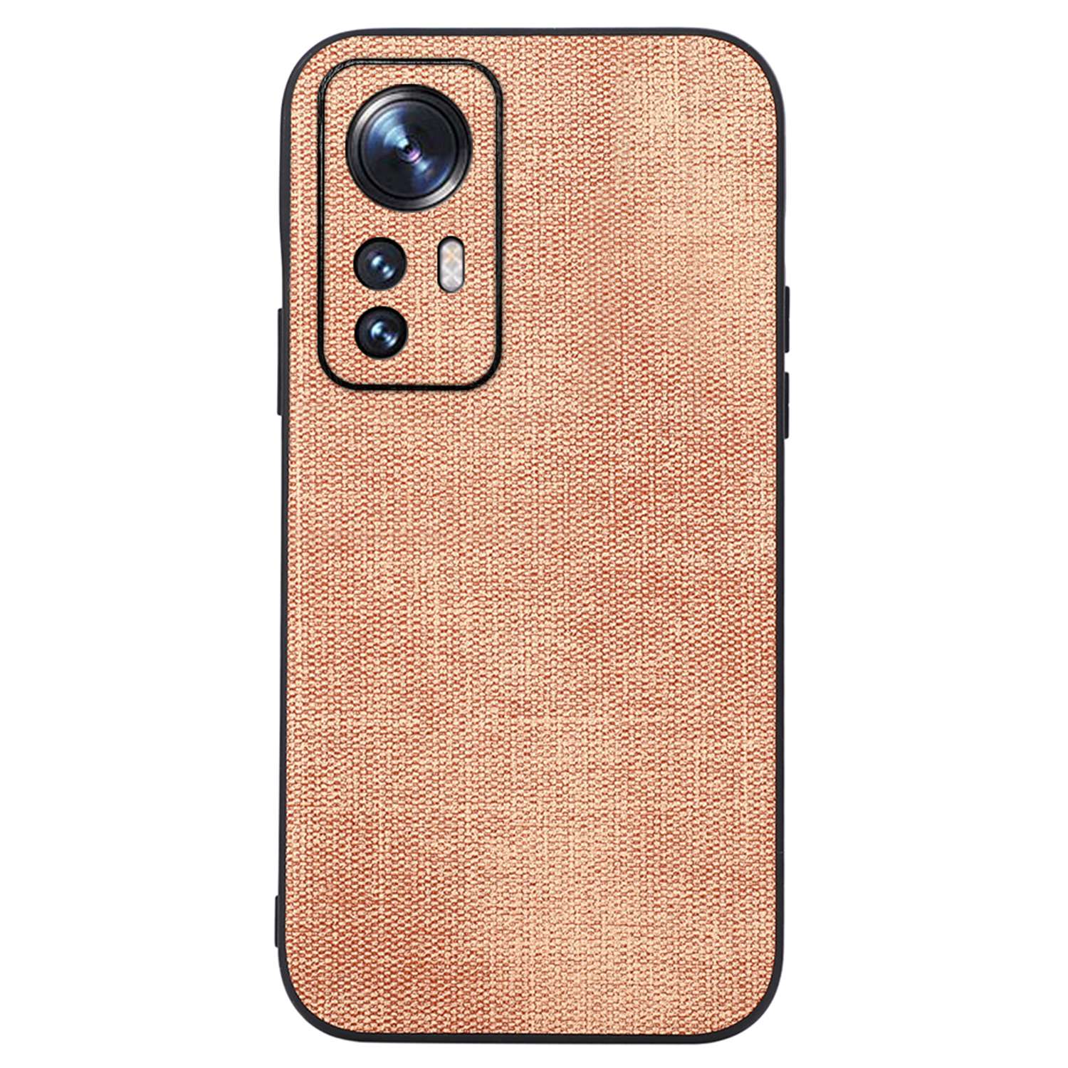 

Für Xiaomi 12 Pro 5g/12s Pro 5G/12 Pro (abmessung) 5G Drop-soach-telefonhülle Gird Textur PU Leder Beschichtetes TPU+PC Anti-fall-kratzer-resistant-mobiltelefonabdeckungsschale - Khaki, Xiaomi 12 Pro 5G