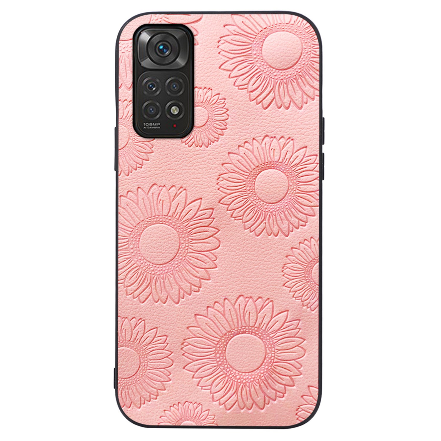 

Für Xiaomi Redmi Note 11 4G Stylish Phone Hülle Sonnenblumenmuster Eingeprägter Pu-leder-beschichtete TPU+PC Anti-scratch Phone Cover Schutzschale - Rosa, Xiaomi Redmi Note 11 4G (Qualcomm)