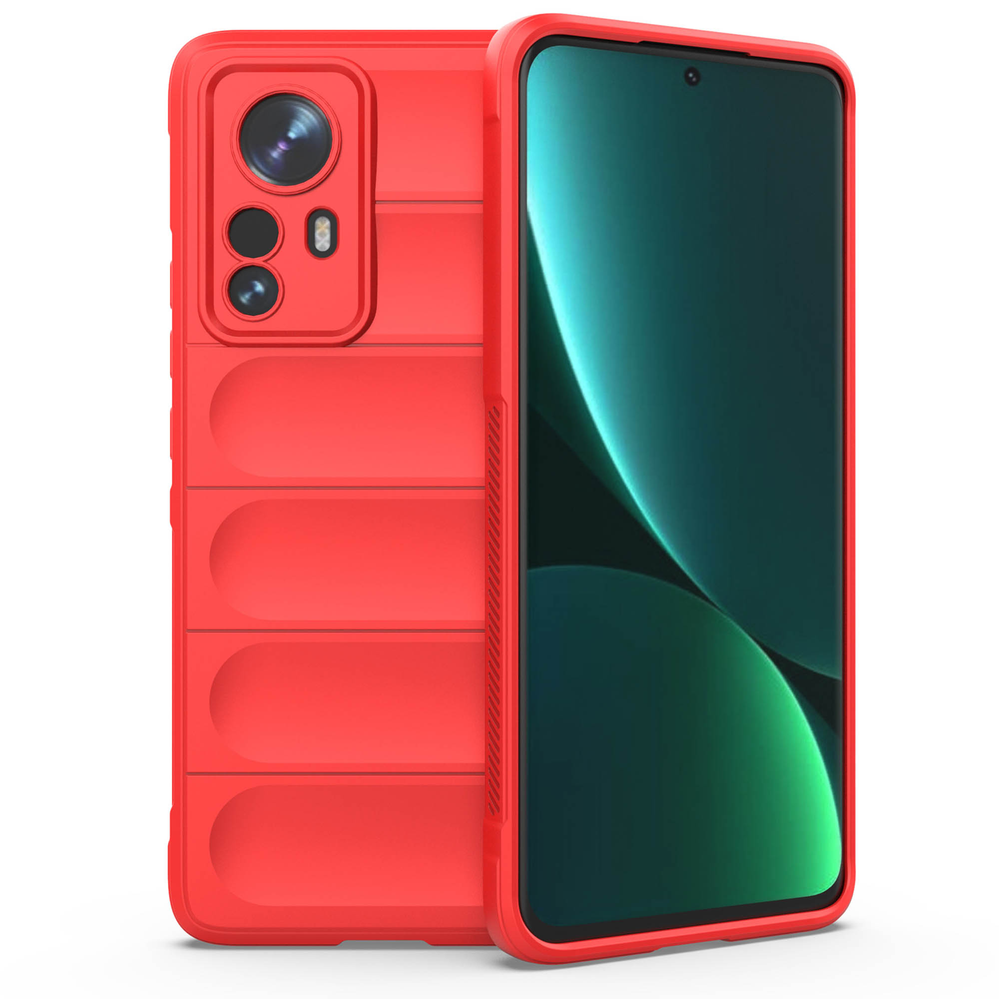 

Schocksicherer Gehäuse Für Xiaomi 12 Pro 5g/12s Pro 5G/12 Pro (abmessung) 5G Anti-fall Rugged Back Shell Soft TPU Telefonschutz - Rot, Xiaomi 12 Pro 5G