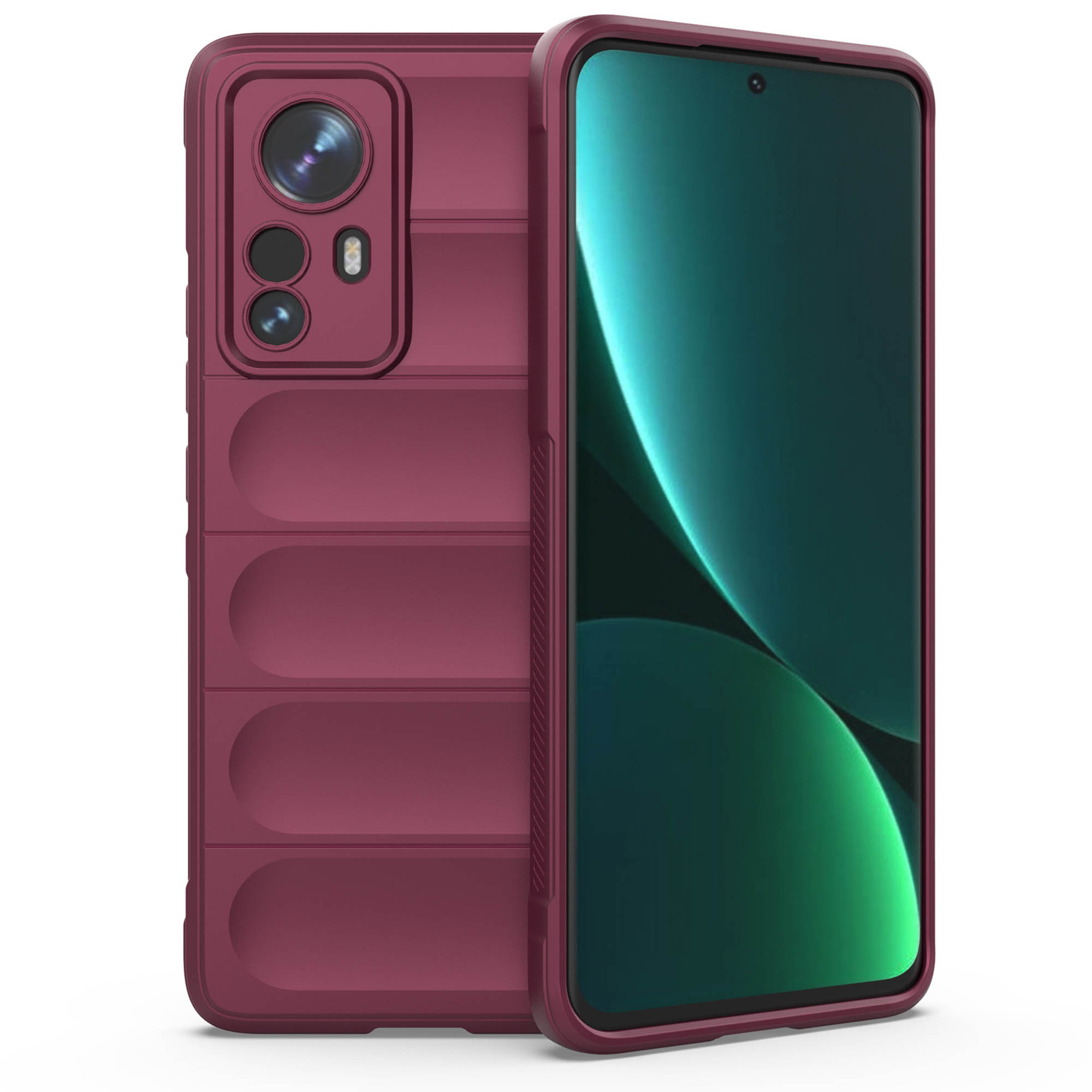 

Schocksicherer Gehäuse Für Xiaomi 12 Pro 5g/12s Pro 5G/12 Pro (abmessung) 5G Anti-fall Rugged Back Shell Soft TPU Telefonschutz - Weinrot, Xiaomi 12 Pro 5G