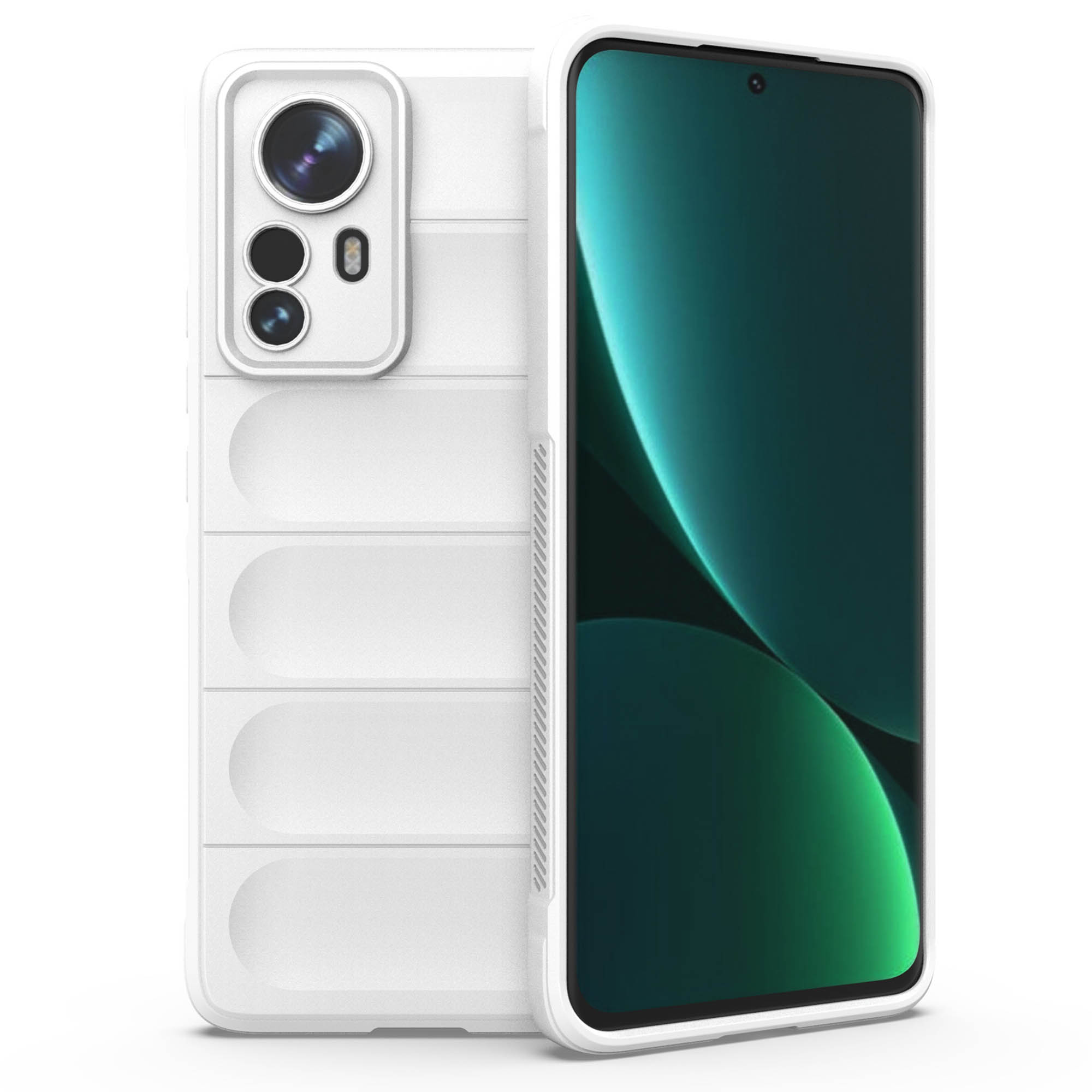 

Schocksicherer Gehäuse Für Xiaomi 12 Pro 5g/12s Pro 5G/12 Pro (abmessung) 5G Anti-fall Rugged Back Shell Soft TPU Telefonschutz - Weiß, Xiaomi 12 Pro 5G