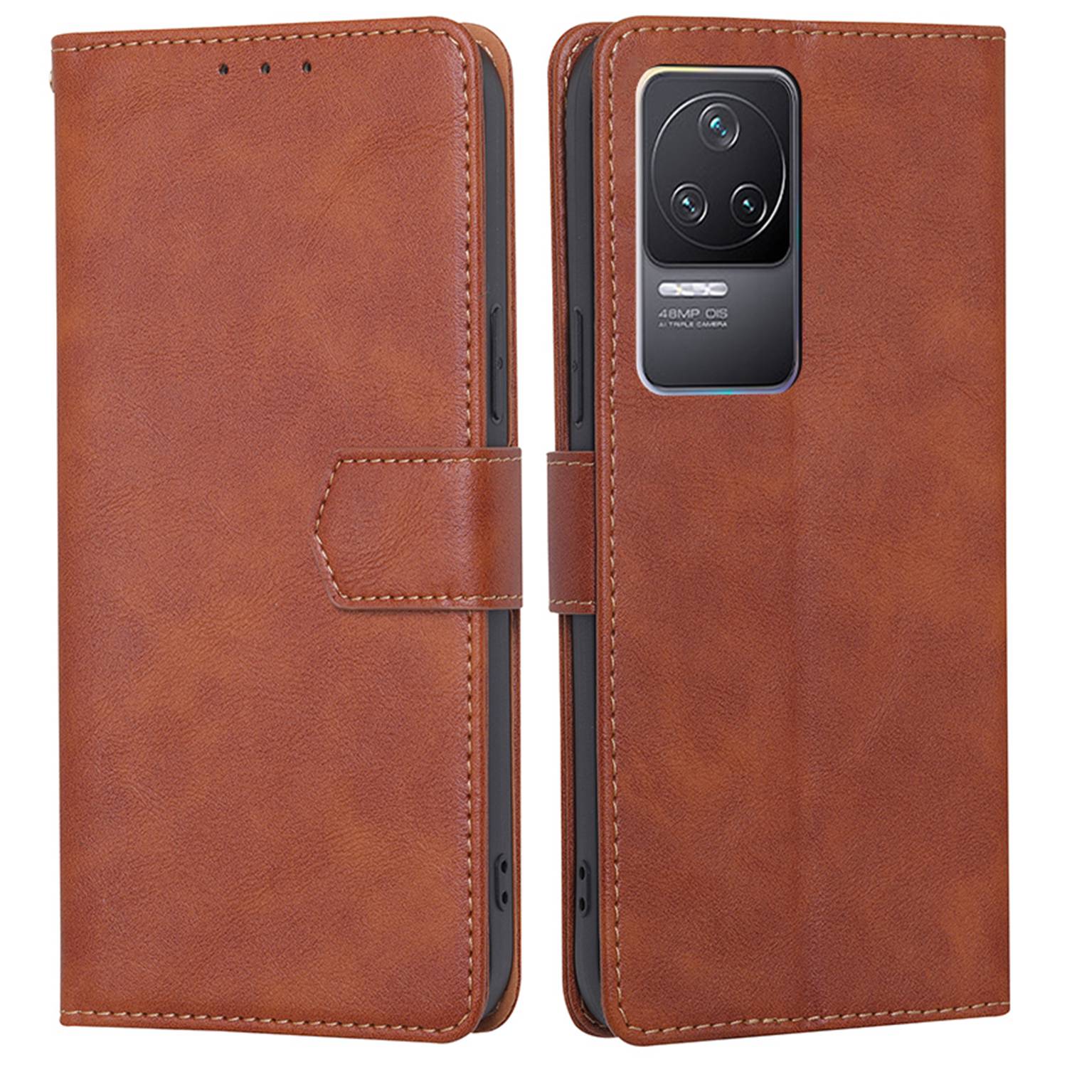 

PU Leder RFID Blockierende Wasserdicht - Braun, Xiaomi Redmi K50
