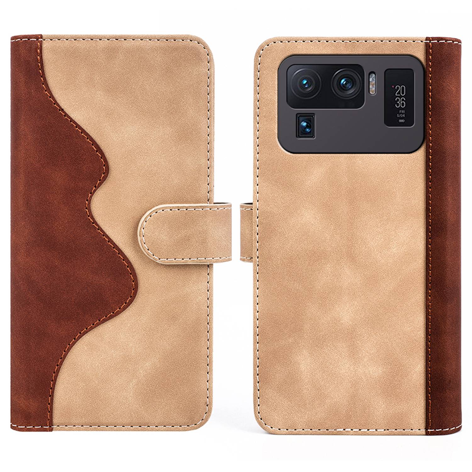 

Farbspleiß Brieftasche Ledertasche Für Xiaomi Mi 11 Ultra, Magnetic Clasp Ständer Schockdelie Telefonabdeckung - Gelb, Xiaomi Mi 11 Ultra