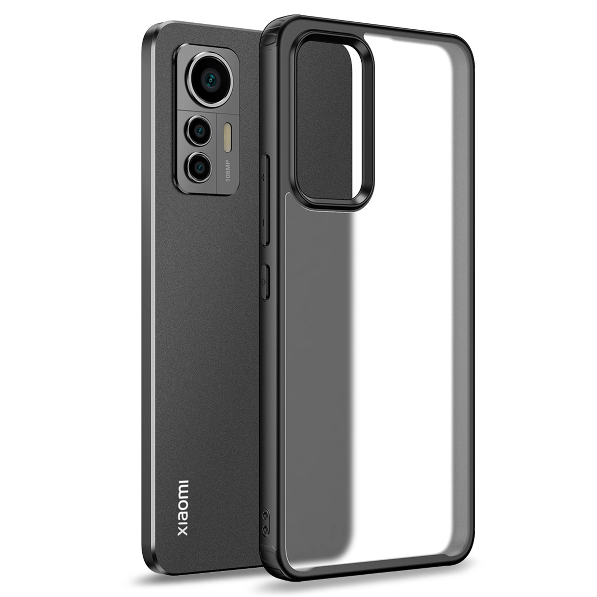 

Für Xiaomi 12 Lite Armor Series Matte Hülle Hard PC Back Weiche TPU Edge Schutz Telefon Guardian - Schwarz, Xiaomi 12 Lite 5G