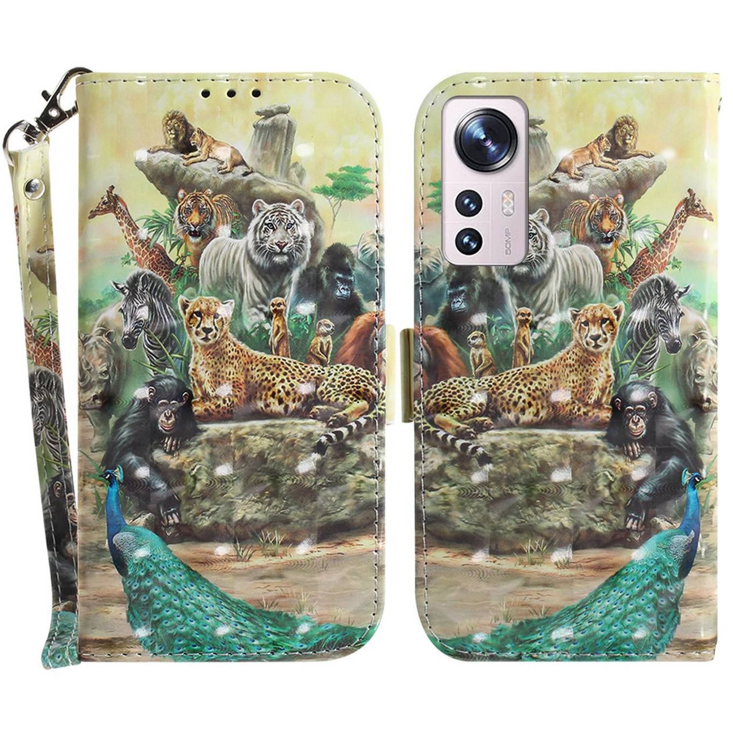 

Für Xiaomi 12 Pro 5g/12s Pro 5G/12 Pro (abmessung) 5G Faltständer PU Leder Hülle Ganzkörper 3D -muster -druck -flip -brieftaschenabdeckung Mit Riemen - Zootopia, Xiaomi 12 Pro 5G
