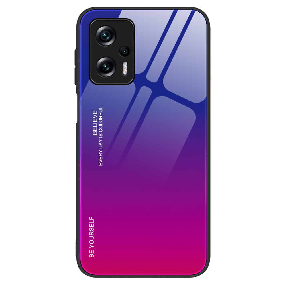

Für Xiaomi Redmi Note 11t Pro 5g / Anmerkung 11t Pro+ 5g / Poco X4 GT 5G / Redmi K50i 5G Kratzfest-resistente Anti-fall-handy-shell-gradientenfarbe Getemperter Glas Zurück - Blau / Rose, Xiaomi Redmi Note 11T Pro 5G