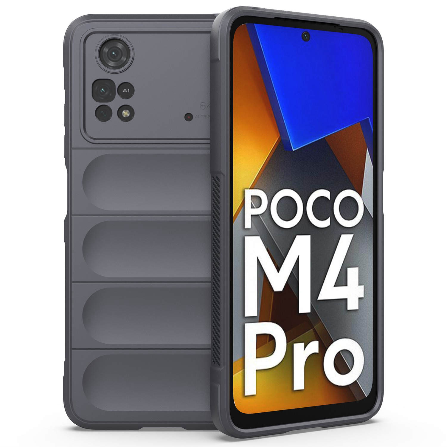 

Für Xiaomi Poco M4 Pro 4G Flexible Tpu-hülle Glattes Schockabsorbierendes Schutzhelfer - Dunkelgrau, Xiaomi Poco M4 Pro 4G