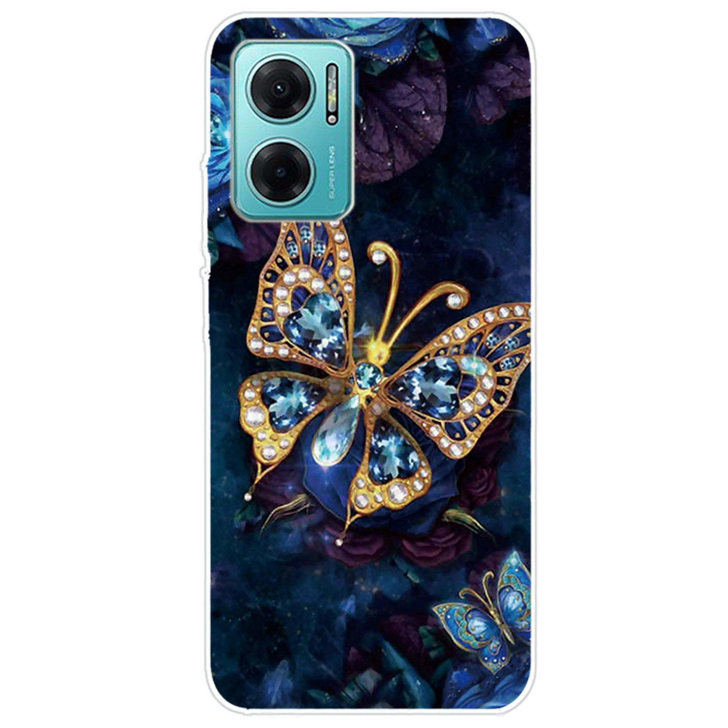 

Für Xiaomi Redmi Note 11e 5g / Redmi 10 5g / Redmi 10 Prime+ 5G Slim Flexible TPU -schutzmustershülle -muster -drucker -schockdcoverabdeckung - Schmuck Schmetterling, Xiaomi Redmi Note 11E 5G