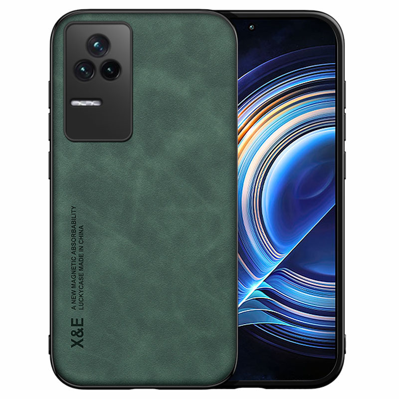 

x & e Für Xiaomi Redmi K50 5G / K50 Pro 5G Stoßdämpfer Case Skin-touch PU Lederbeschichtete Tpu-telefonabdeckung - Grün, Xiaomi Redmi K50 Pro