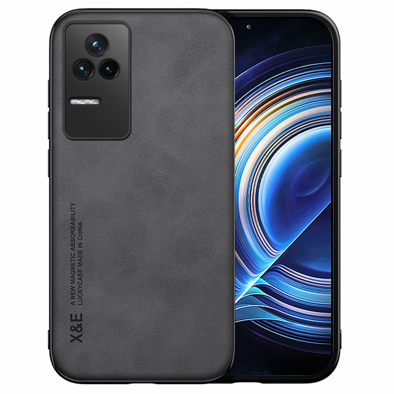 

x & e Für Xiaomi Redmi K50 5G / K50 Pro 5G Stoßdämpfer Case Skin-touch PU Lederbeschichtete Tpu-telefonabdeckung - Dunkelgrau, Xiaomi Redmi K50 Pro