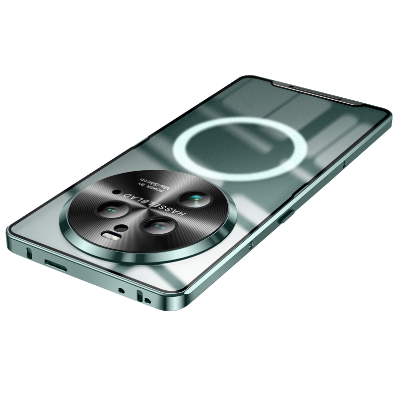 

Für Oppo Finden Sie X6 Pro Magnetic Phone Case Electroplating Metall Frame Matter Rückzugsabdeckung Mit Linsenschutz - Grün, Oppo Find X6 Pro