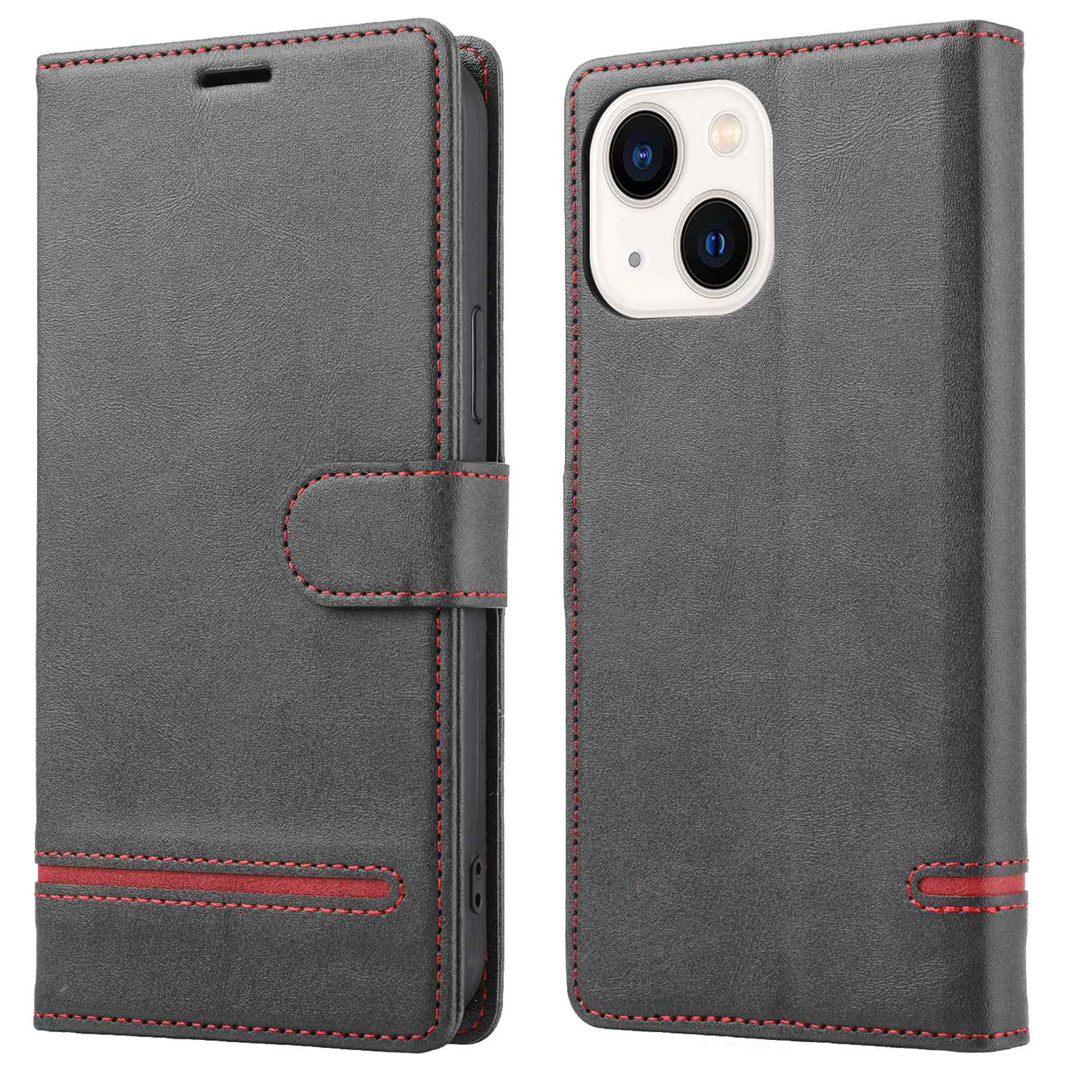 

Für Das Iphone 15 Plus Anti-drogen-telefon Lederhülle Horizontales Ständer Brieftasche Telefonabdeckung - Schwarz, iPhone 15 Plus