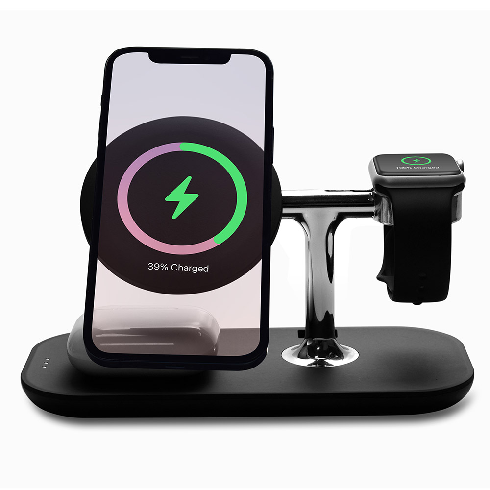 

A7 3 В 1 Магнитное Беспроводное Зарядное Устройство Для Стойки Для Magsafe IPhone 12 Pro Max / Apple Watch / Airpods Fast Claining Dock, iPhone 12 mini