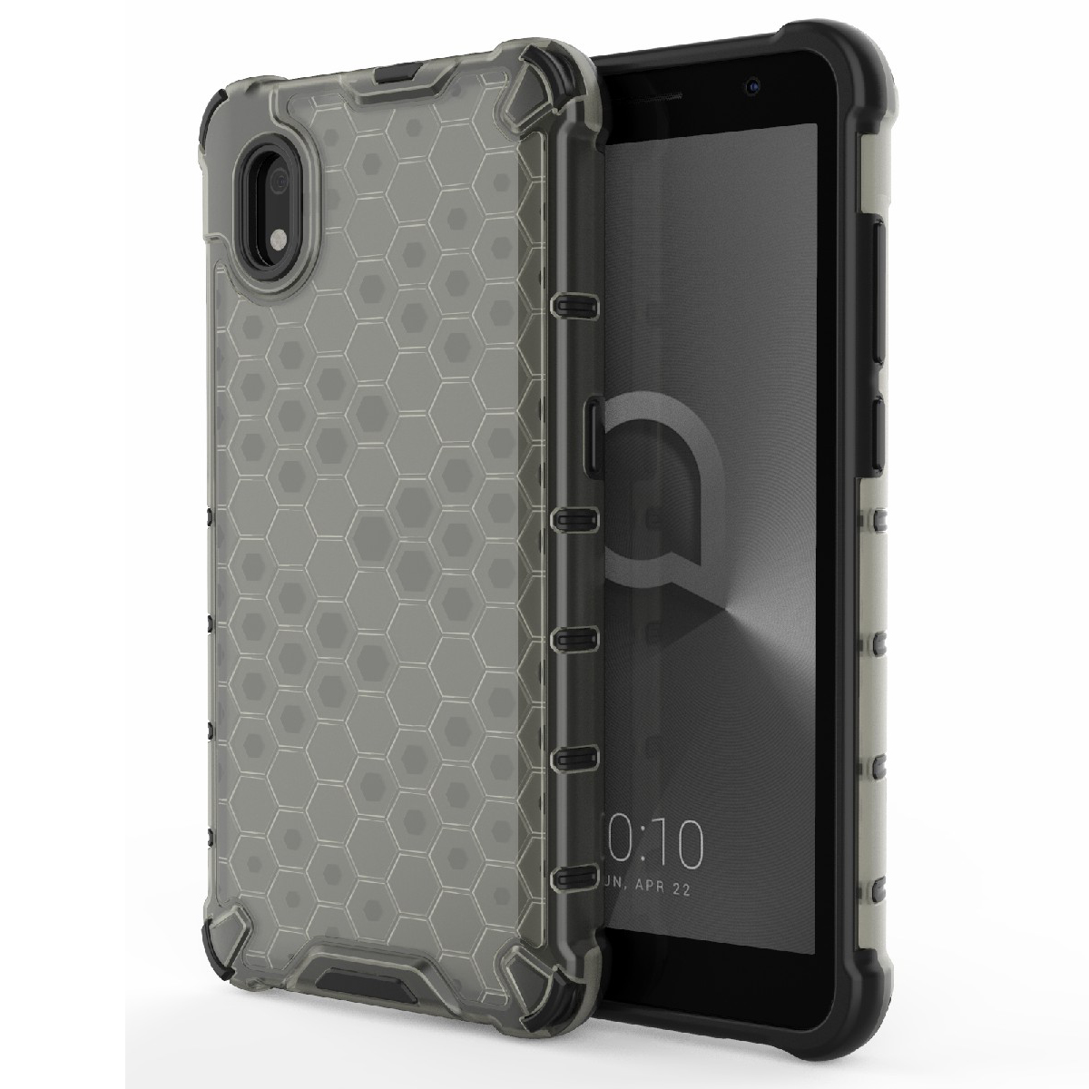 

Wabenmuster TPU + PC Hybrid Case Telefonschutzabdeckung Für Alcatel 1B (2020) - Schwarz, Alcatel 1B (2020)