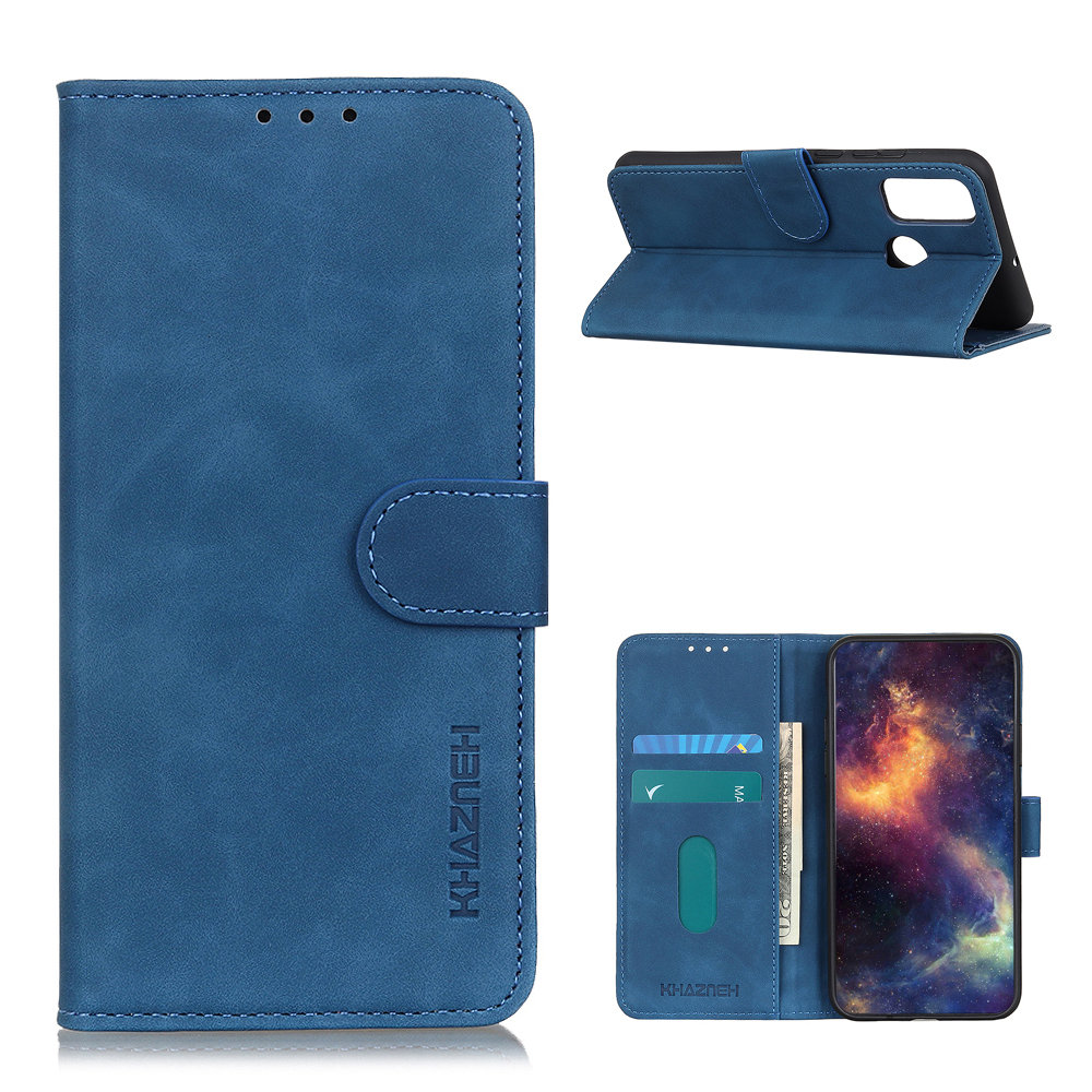 

Khazneh Wallet Design Retro Style Folio Flip pu Leder Hülle Für ZTE Blade A7s 2020 - Blau, ZTE Blade A7s 2020