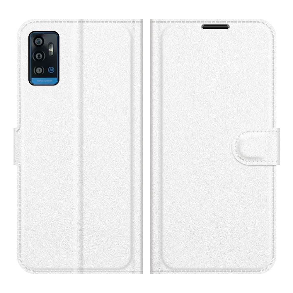 

Slim Litchi Textur Magnetic Soft PU Stoßdämpfer Flip Wallet Standabdeckung Für ZTE A71 - Weiß, ZTE Blade A71