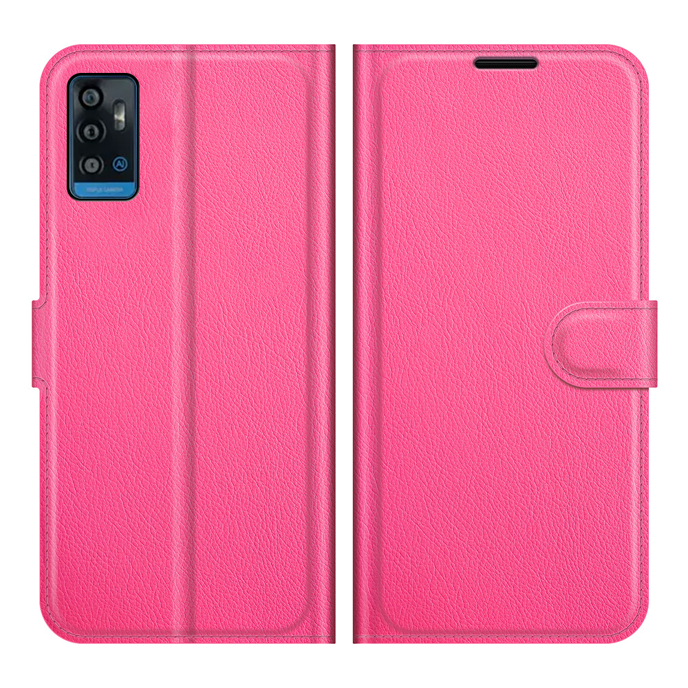 

Slim Litchi Textur Magnetic Soft PU Stoßdämpfer Flip Wallet Standabdeckung Für ZTE A71 - Rose, ZTE Blade A71
