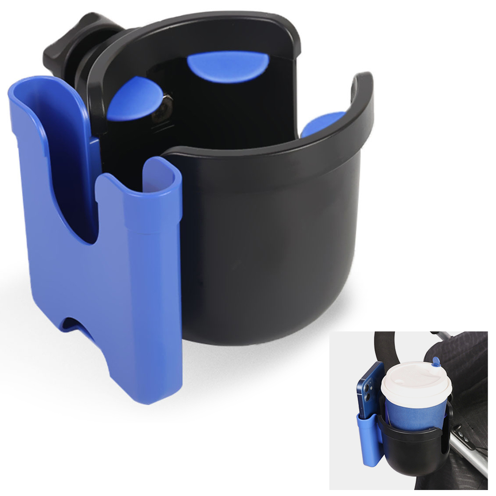 

Säuglingsbaby Kinderwagen 2-in-1 ABS Milk Flaschen Tasse Halter Organisator Mit Telefonhalter - Dunkelblau