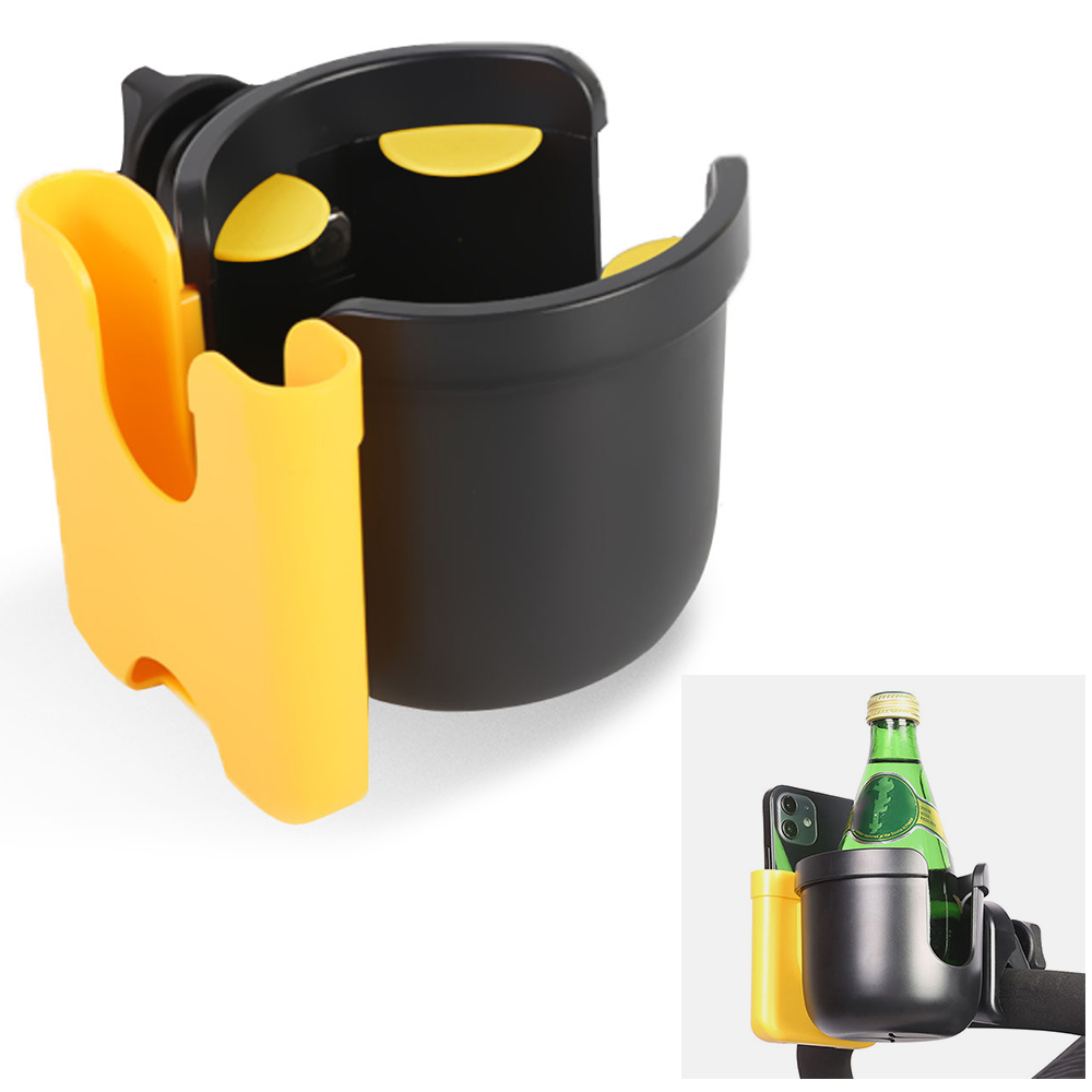 

Säuglingsbaby Kinderwagen 2-in-1 ABS Milk Flaschen Tasse Halter Organisator Mit Telefonhalter - Gelb