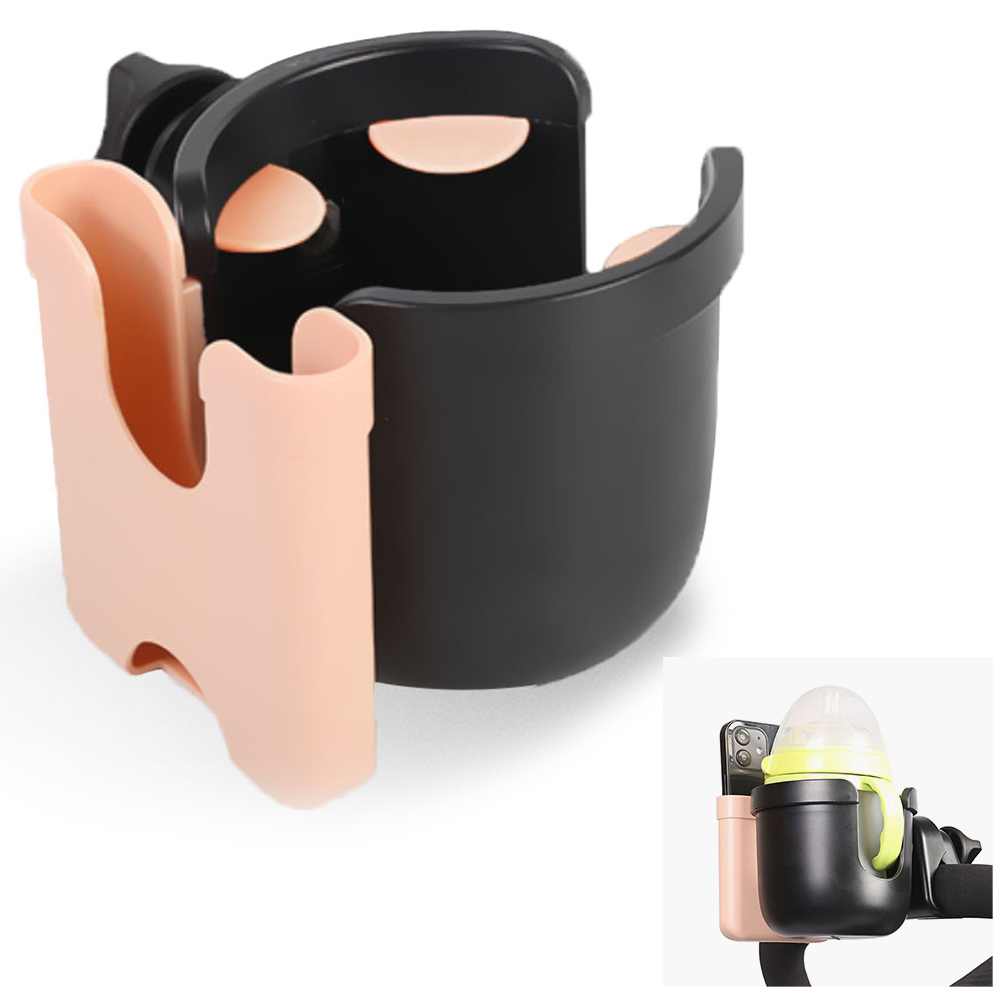 

Säuglingsbaby Kinderwagen 2-in-1 ABS Milk Flaschen Tasse Halter Organisator Mit Telefonhalter - Rosa