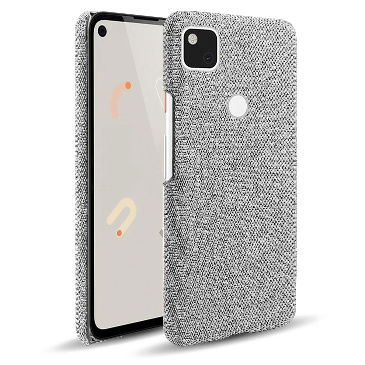 

KSQ Für Google Pixel 4a Weiche Tücherbeschichtete Hartschock -schockschutzabdeckung - Hellgrau, Google Pixel 4a