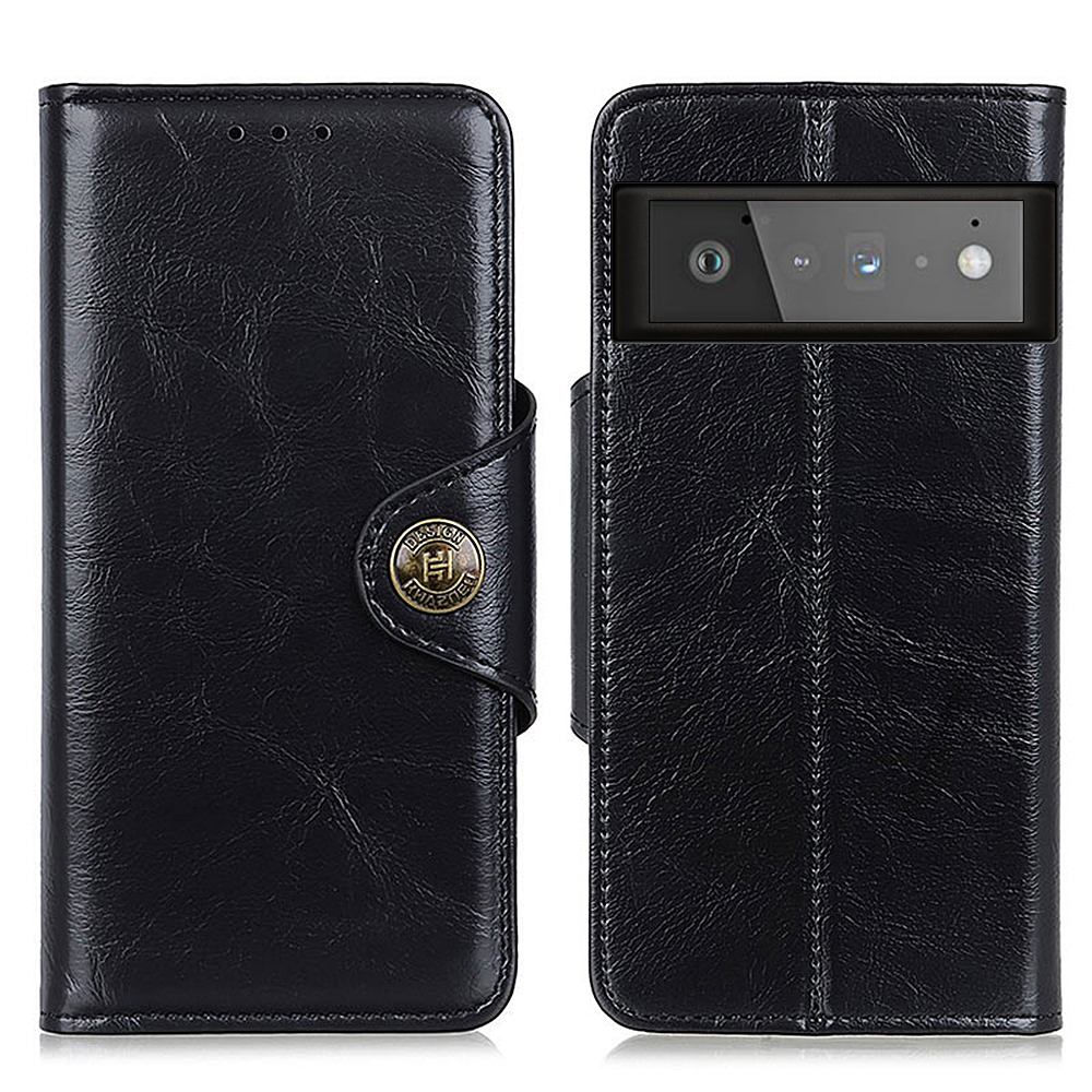

Drop-proof Wallet Design Leather Phone Stand Shell for Google Pixel 6 Pro - Black