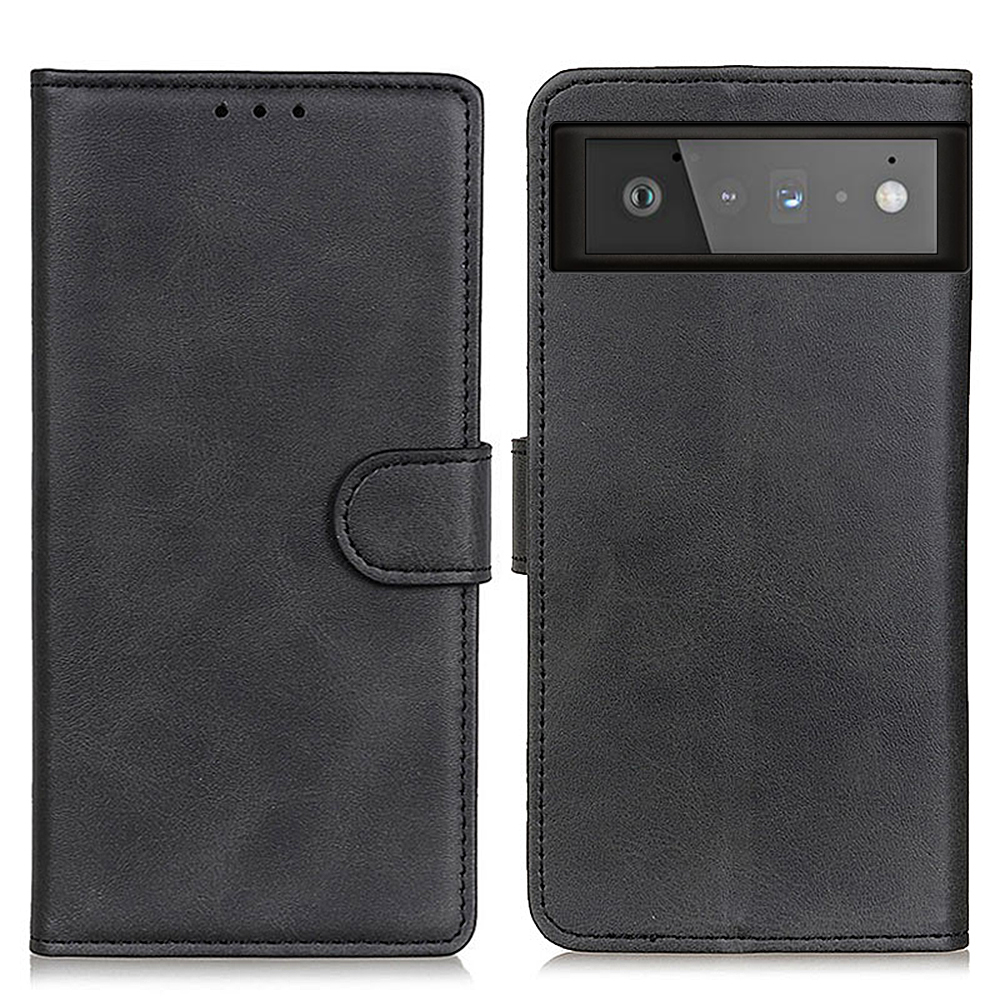

PU Leather Wallet Stand Phone Protection Shell Cover Case for Google Pixel 6 - Black, Google Other Google Models