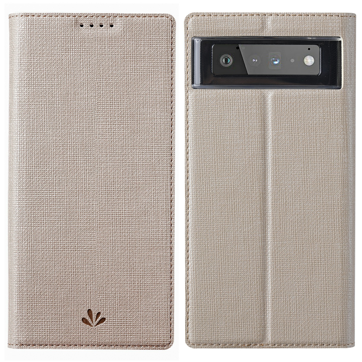 

VILI DMX -serie PU Leder Flip Folio Magnetic Protective Stand Cover Mit Kartenschlitzhalter Für Google Pixel 6 - Gold, Google Pixel 6