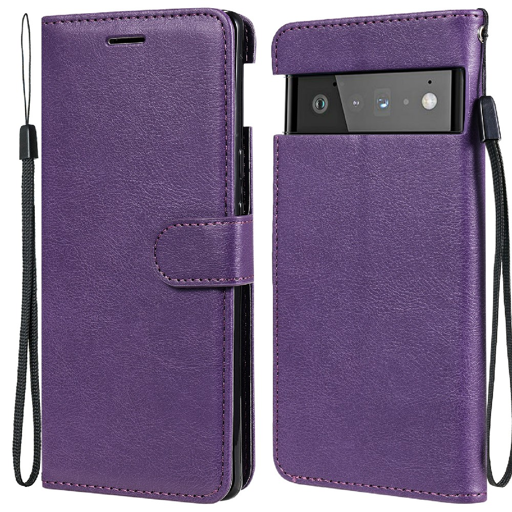 

KT Leder Serie-2 Allround Protective Shell Pure Color Leder Hülle Für Google Pixel 6 Pro - Violett, Google Pixel 6 Pro 5G