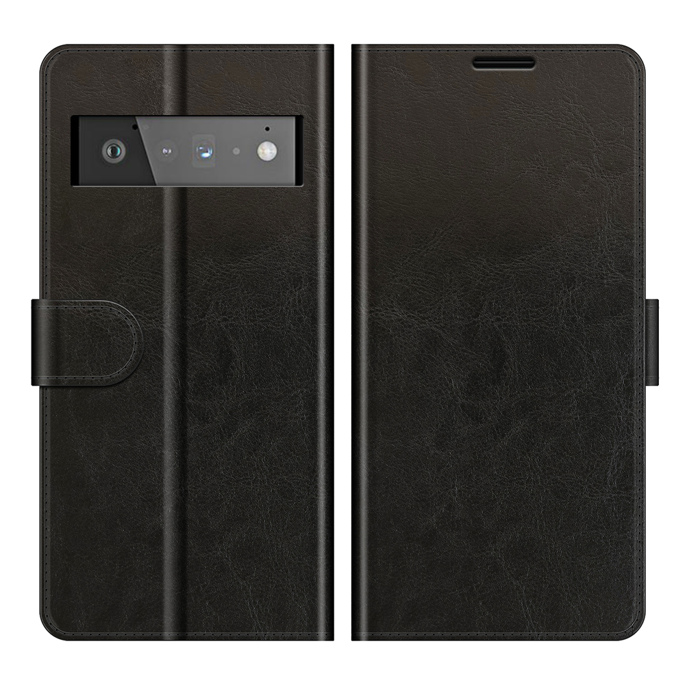 

Stoßfestes Tropfenschutz Verrücktes Pferd Textur PU-Leder Magnetischer Flip Folio-Stand-Fall Für Google Pixel 6 Pro - Schwarz, Google Pixel 6 Pro 5G