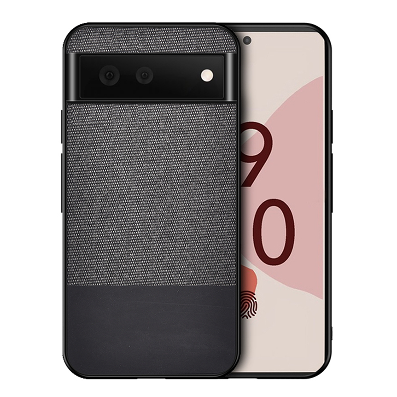 

Texture de Tissu en Cuir PU Anti-doigté Épissant TPU + PC Téléphone Hybride Case Shell Pour Google Pixel 6 - le Noir, Huawei Huawei Mate 30 Pro