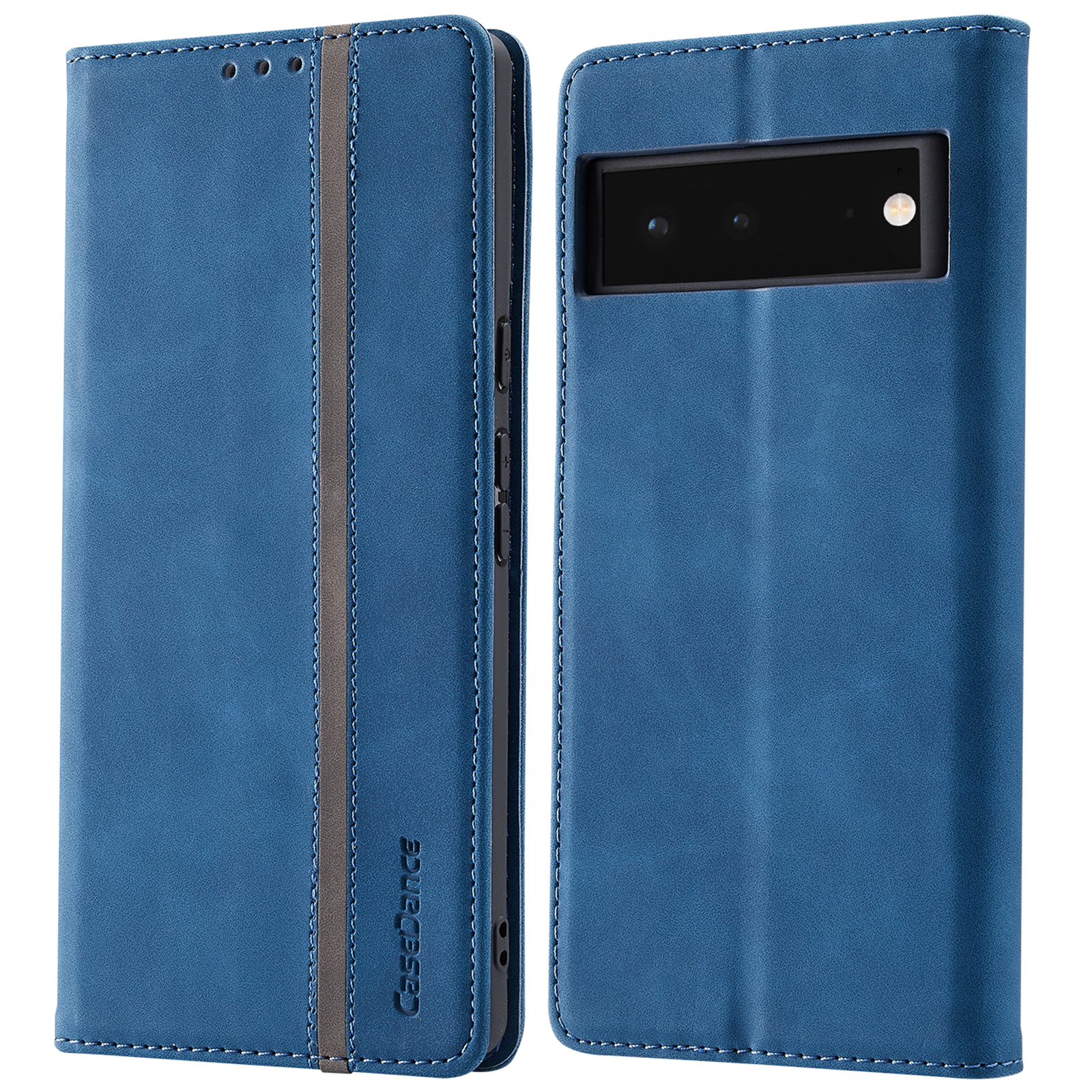 

Courdeance Walzer 001 Serie Folio Flip Magnetic Auto-absorbierter Drop-Proof-PU-Leder-Stand-Telefon-Hülle Mit Geldbörse Für Google Pixel 6 - Blau, Google Pixel 6