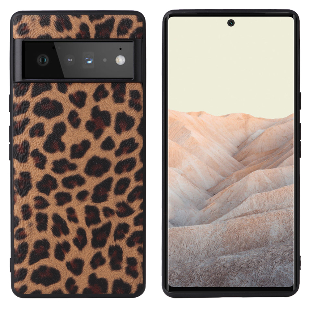 

Leichte PU-Lederbeschichtete Weiche TPU + Hard PC Hybrid-Schutzhülle Für Google Pixel 6 - Leopard Textur / Dunkelbraun, Google Pixel 6