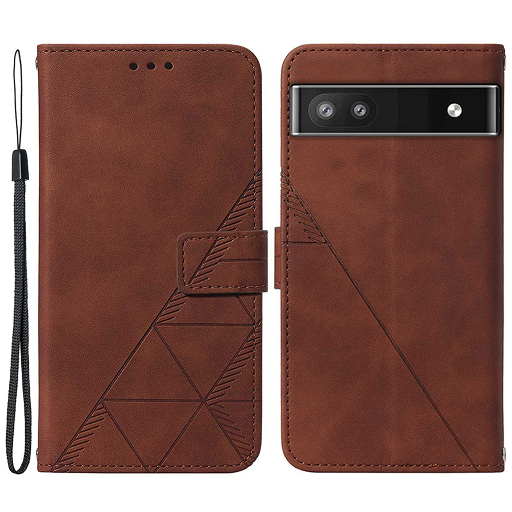

Yb-sprudelmuster Serie-1 Schockdelie-telefon Hülle Für Google Pixel 6a 5G Schutzes Folio Flip Cover Eingeprägter Brieftaschenleder Mit Ständer - Braun, Google Pixel 6a