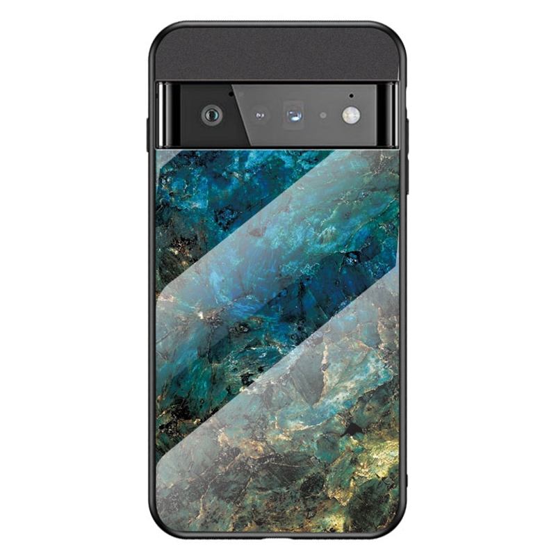 

Für Google Pixel 7 Mobiltelefonhülle Marmormuster Temperiertes Glas + PC + TPU Anti-kratzer-mobiltelefonabdeckung - Emerald Marmor, Google Pixel 7 5G