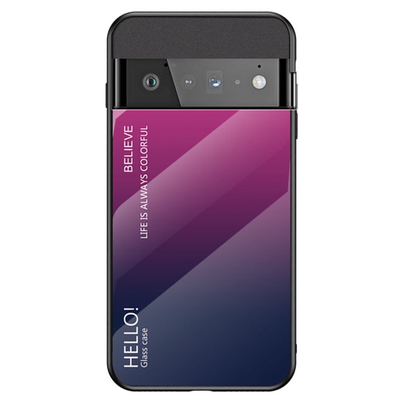 

Für Google Pixel 7 Gradientenfarbe Hülle Temperiertes Glas + PC Zurück + Weiche TPU -Hybrid -Slim -Abdeckung - Gradient Rose, Google Pixel 7 5G