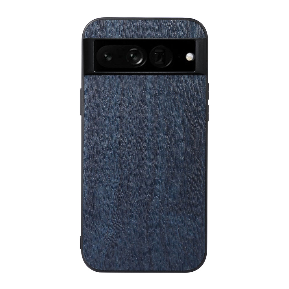 

Holztextur PU Leder Back Hülle Für Google Pixel 7 Pro, Kratzfeste Drop-Protection Lederschicht Hybrid-hülle Telefonabdeckung Zubehör - Blau, Google Pixel 7 Pro 5G