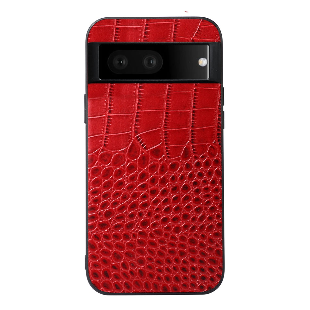 

Crocodile Textur Echtes Kuhläden-leder-telefon Zurücker - Rot, Google Pixel 7 5G