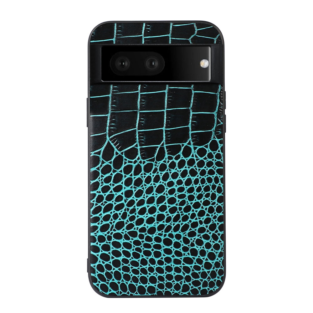 

Crocodile Textur Echtes Kuhläden-leder-telefon Zurücker - Grün, Google Pixel 7 5G