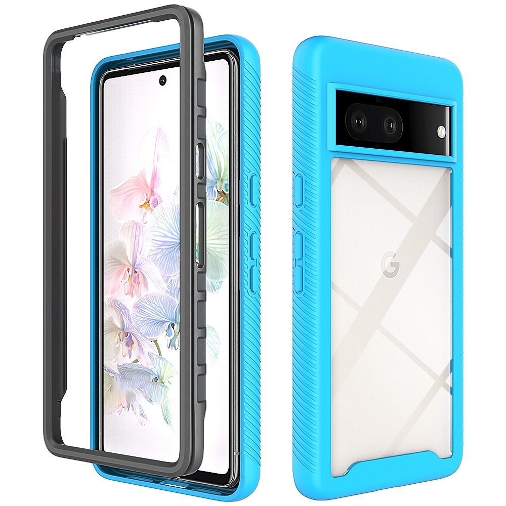 

Für Google Pixel 7 Mobiltelefonkoffer, Schockdrosselkristall Clear Case Pc+acryl Zurück Mit TPU -kanten Shell - Baby Blau, Google Pixel 7 5G
