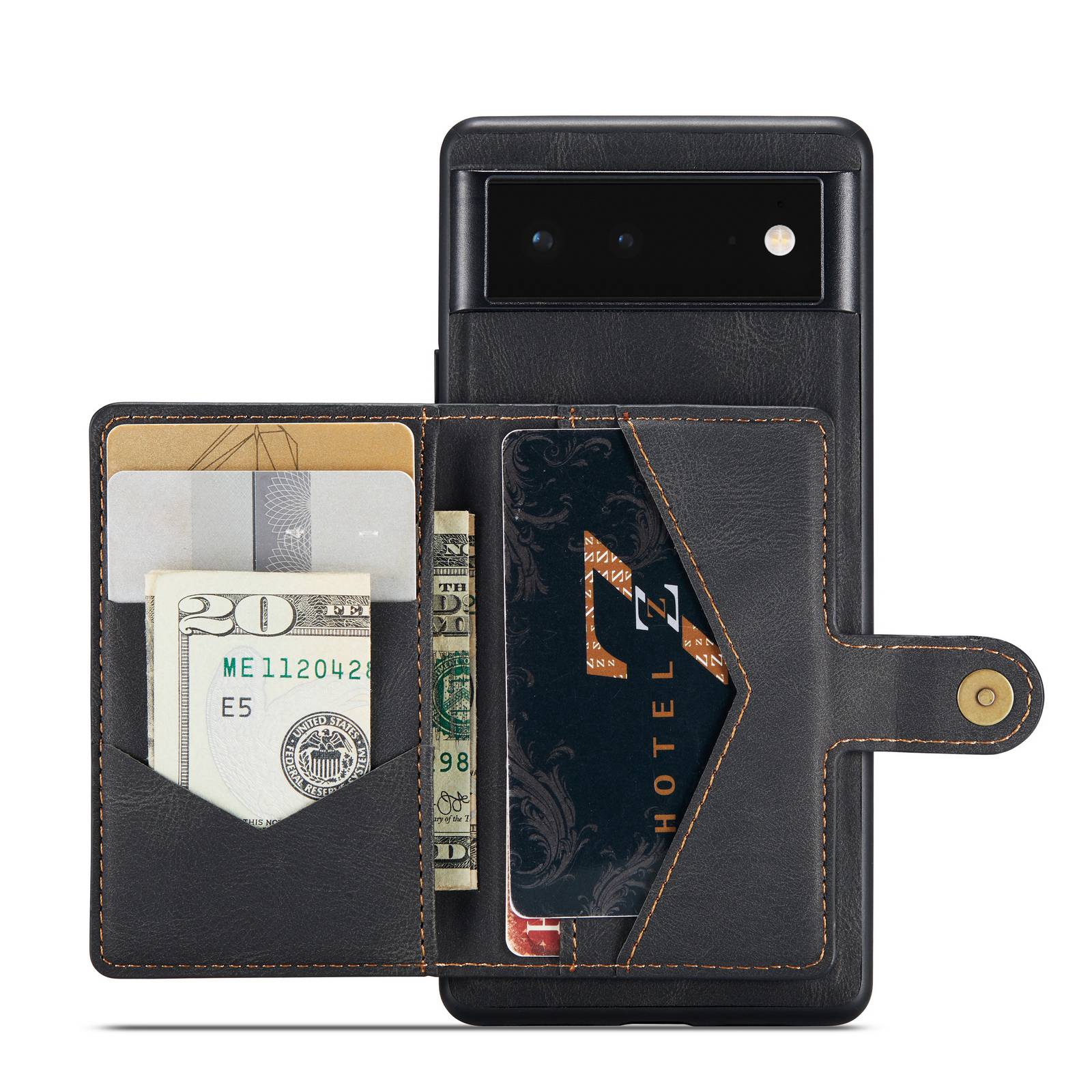 

JEEOUME Abnehmbarer Brieftaschenhülle Für Google Pixel 7, Kickstand -PU -Leder -TPU -Shell - Schwarz, Google Pixel 7 5G