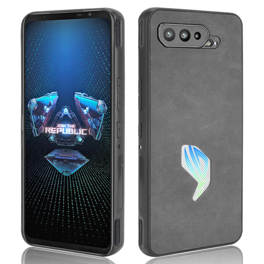 

PU Lederbeschichtete TPU + PC Combo -hülle Für Asus Rog Phone 5 - Schwarz, Asus ROG Phone 5