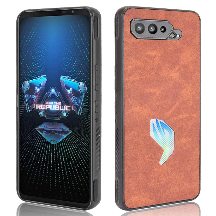 

PU Lederbeschichtete TPU + PC Combo -hülle Für Asus Rog Phone 5 - Braun, Asus ROG Phone 5