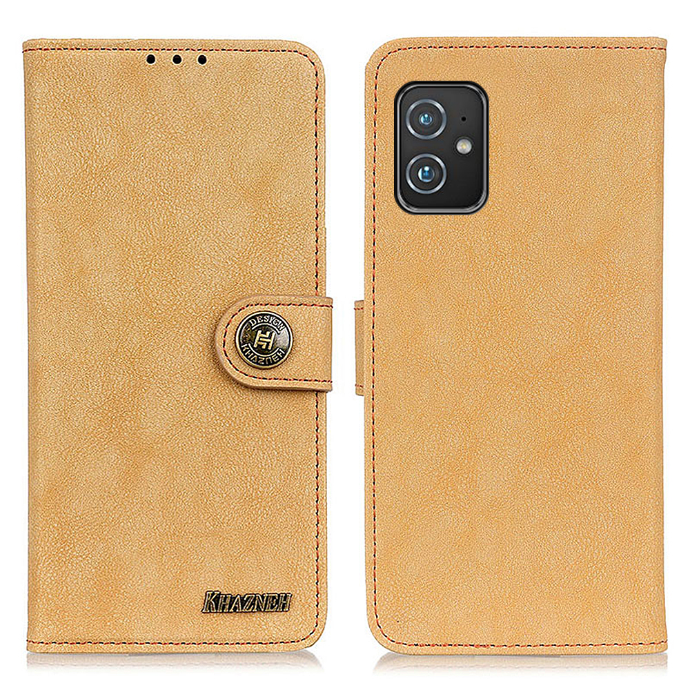 

Khazneh Split Cuir Split Style Vintage Stand Dost Base Avec Portefeuille Pour Asus Zenfone 8 - Kaki, Asus Other Asus Models