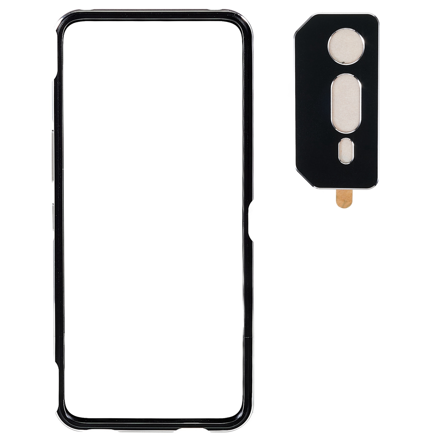 

Für Asus Rog Telefon 6 5g / Telefon 6 Pro 5G Schockfeste Metall Stoßfänger Rahmen Anti-wear-angehobene Kantenschutz Mit Kamera-objektivabdeckung - Schwarz, Asus ROG Phone 6 Pro 5G
