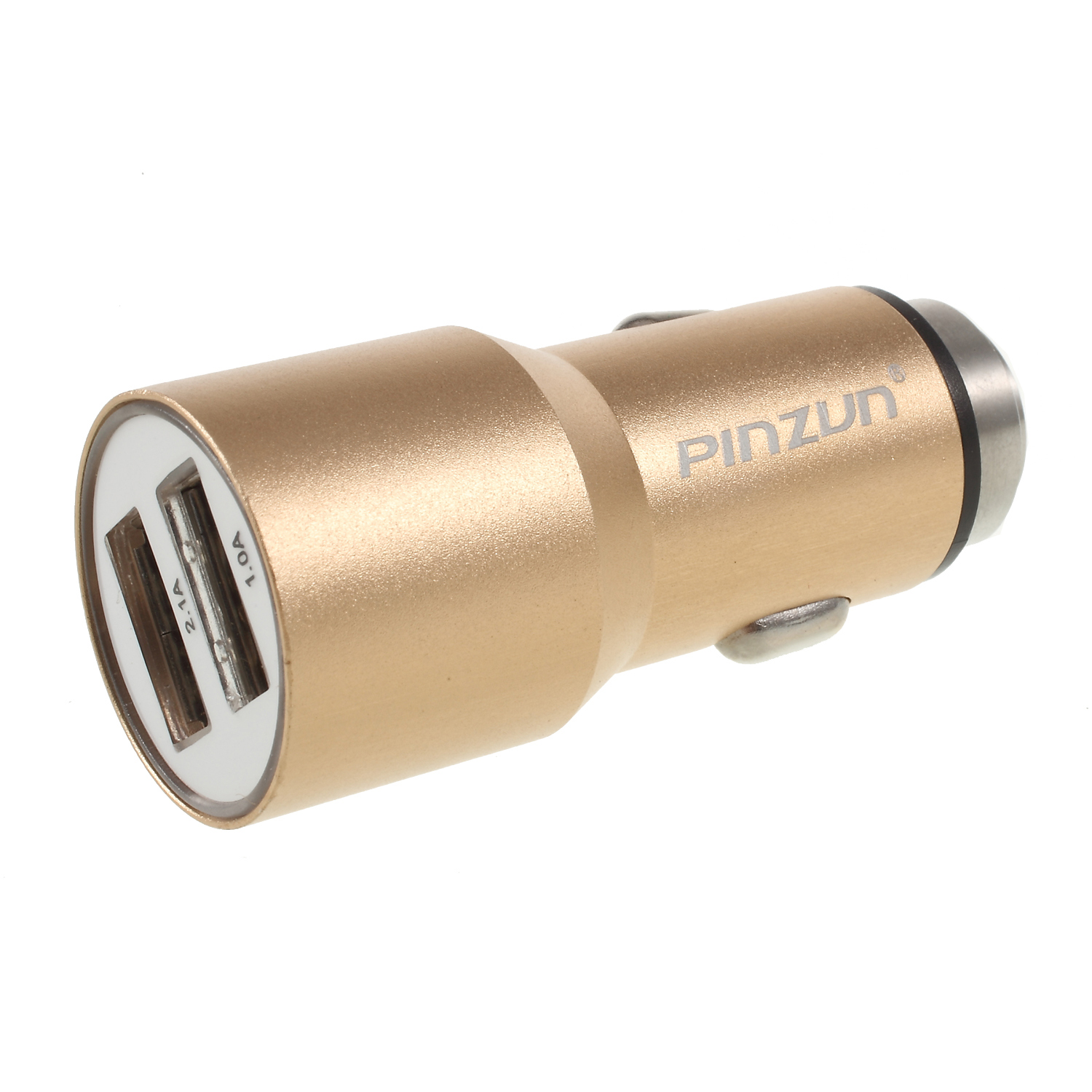 

Pinzun CC-011 2.1 + 1A Двойной USB Умный Автомобильный Зарядное Устройство С Безопасным Молотом - Золото, iPhone 12 mini